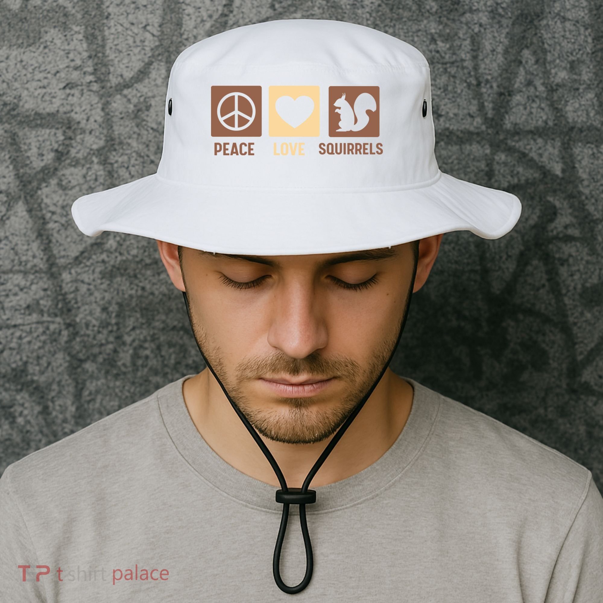 Gift For Squirrel Lovers Cute Gift Peace Love Squirrels Gift Bucket Hat