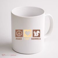 Gift For Squirrel Lovers Cute Gift Peace Love Squirrels Gift Coffee Mug thumb 1
