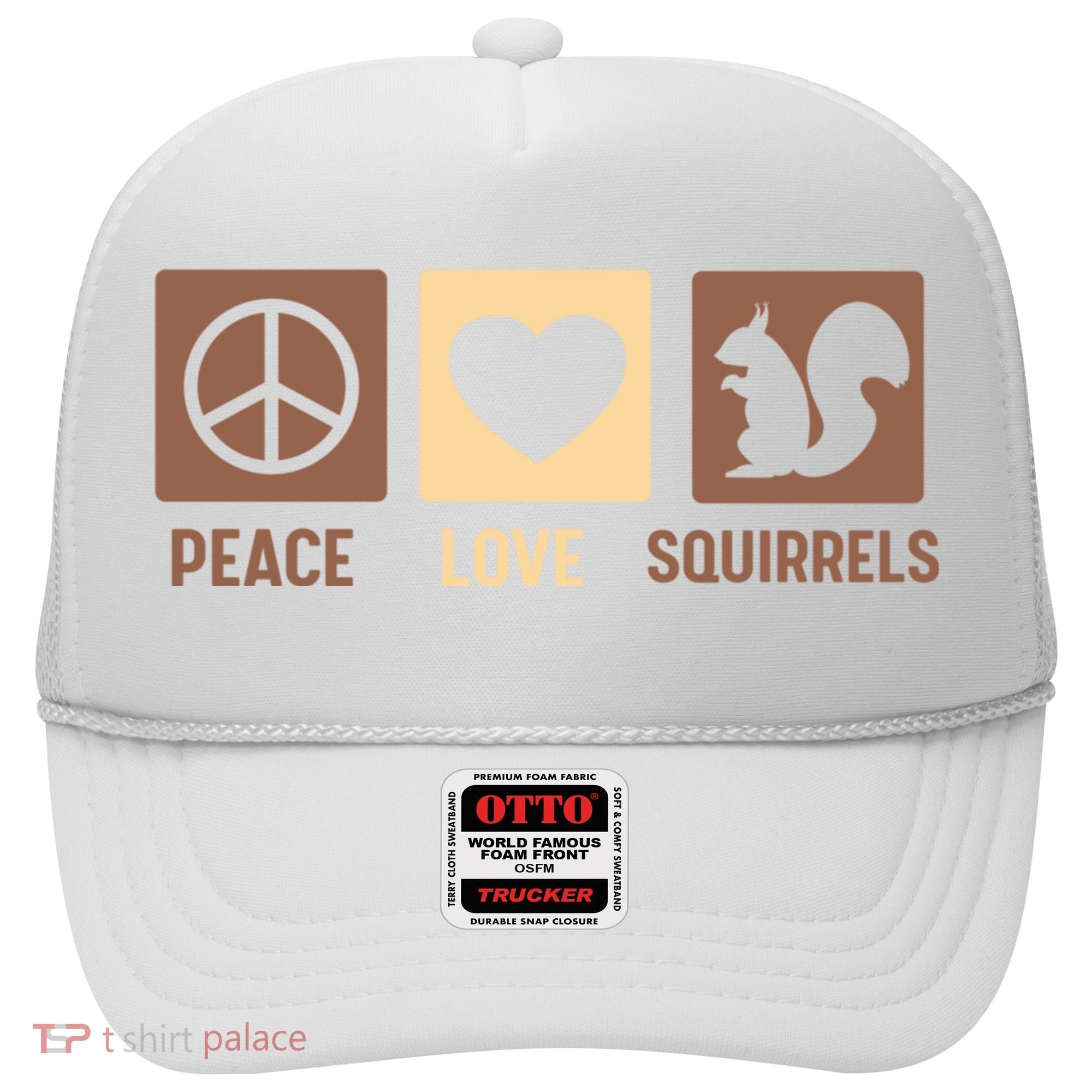 Gift For Squirrel Lovers Cute Gift Peace Love Squirrels Gift Hat