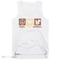 Gift For Squirrel Lovers Cute Gift Peace Love Squirrels Gift Tank Top thumb 0