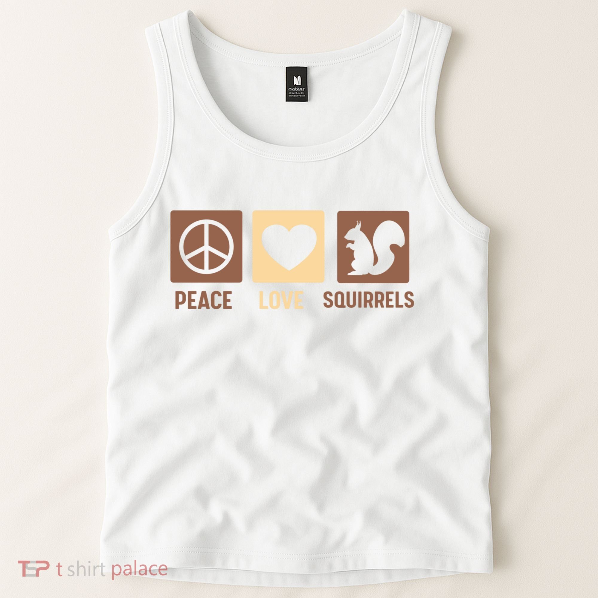 Gift For Squirrel Lovers Cute Gift Peace Love Squirrels Gift Tank Top