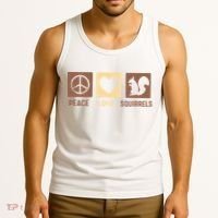 Gift For Squirrel Lovers Cute Gift Peace Love Squirrels Gift Tank Top thumb 3