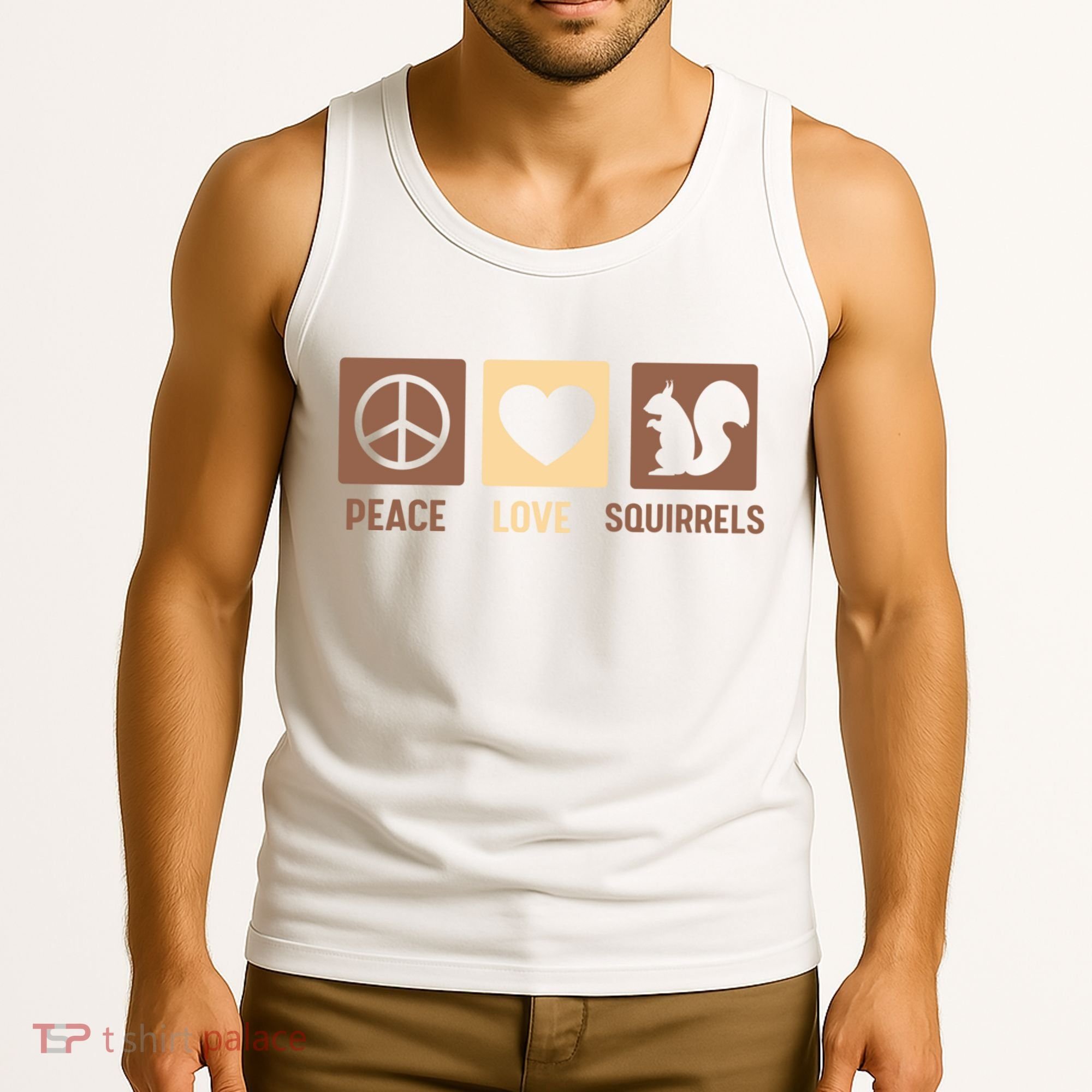 Gift For Squirrel Lovers Cute Gift Peace Love Squirrels Gift Tank Top