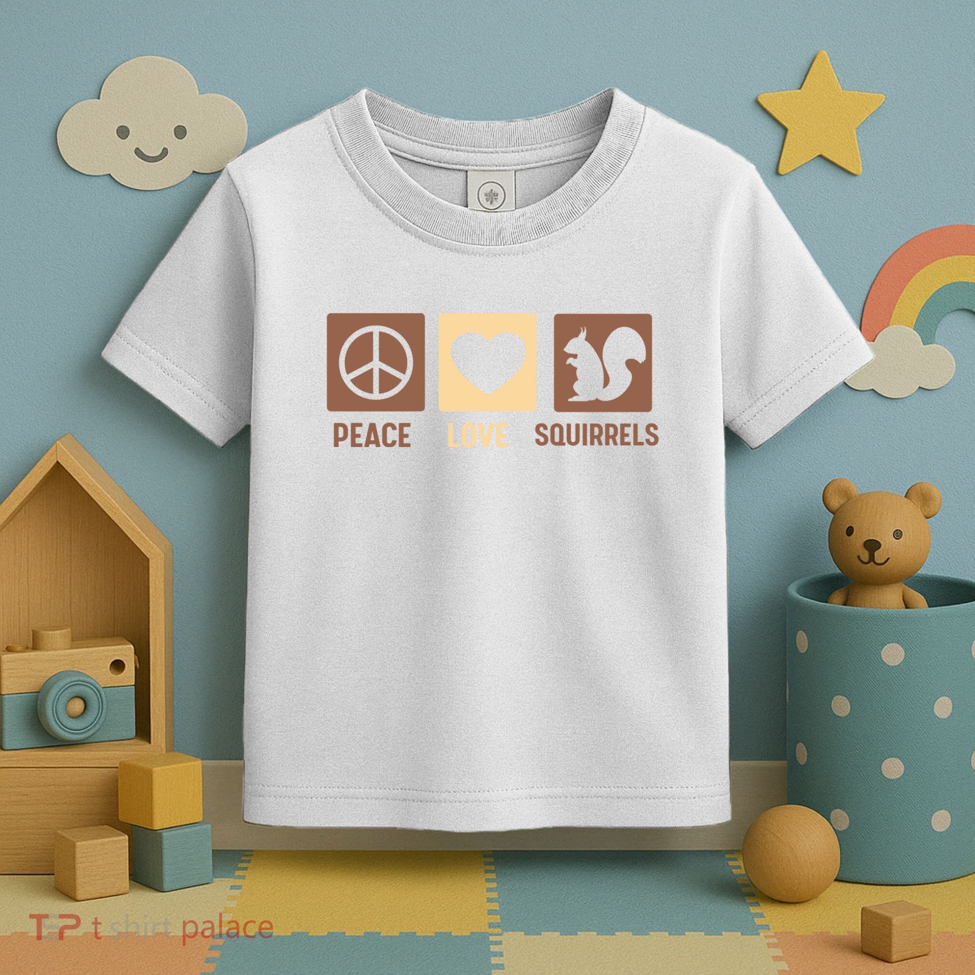 Gift For Squirrel Lovers Cute Gift Peace Love Squirrels Gift Toddler T-Shirt