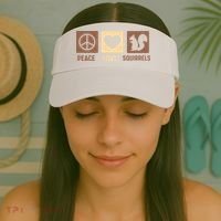 Gift For Squirrel Lovers Cute Gift Peace Love Squirrels Gift Visor thumb 2