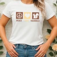 Gift For Squirrel Lovers Cute Gift Peace Love Squirrels Gift Women's T-Shirt thumb 2