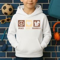 Gift For Squirrel Lovers Cute Gift Peace Love Squirrels Gift Kids Hoodie thumb 2