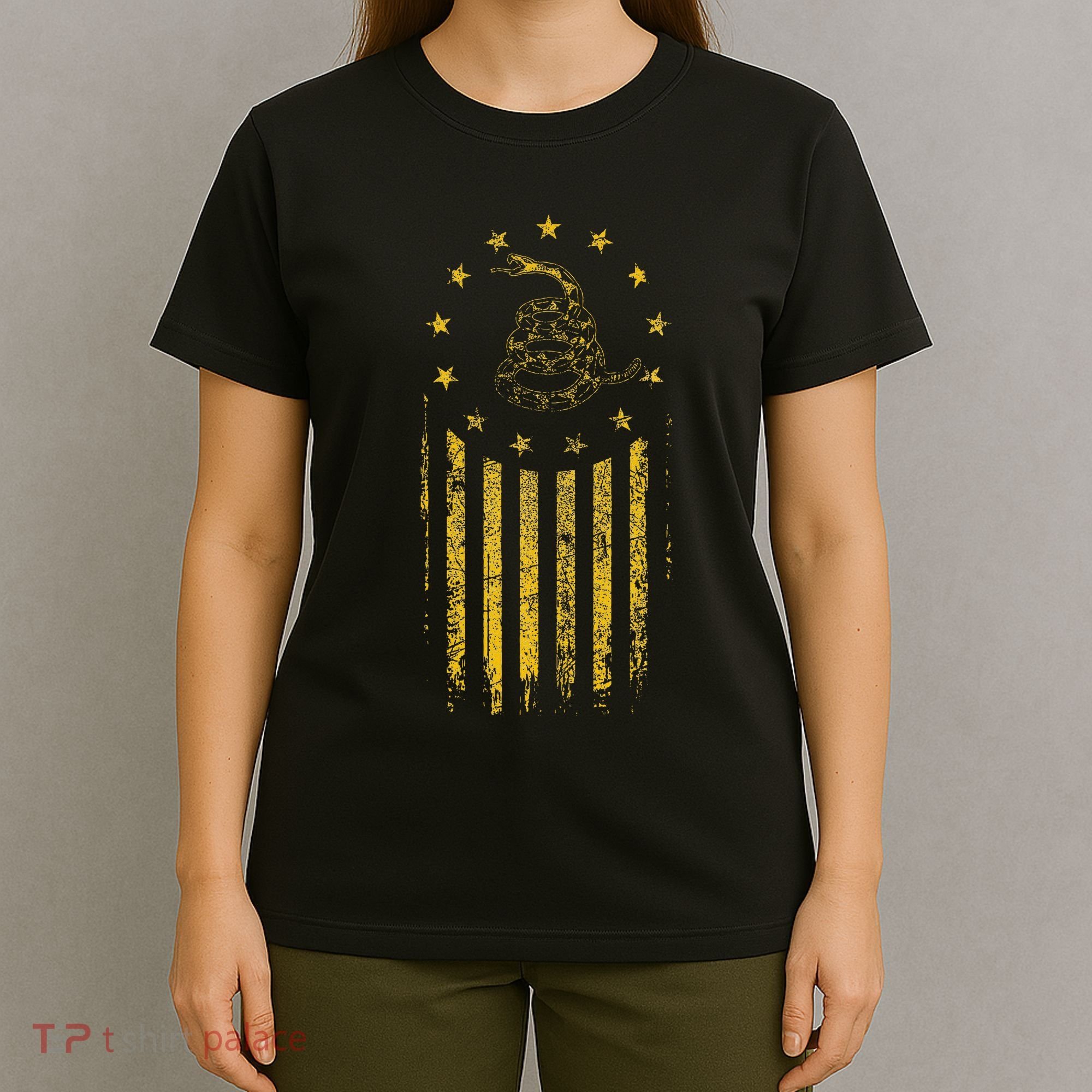 Gadsden Flag Snake Betsy Ross Flag 13 Colonies Vintage T-Shirt