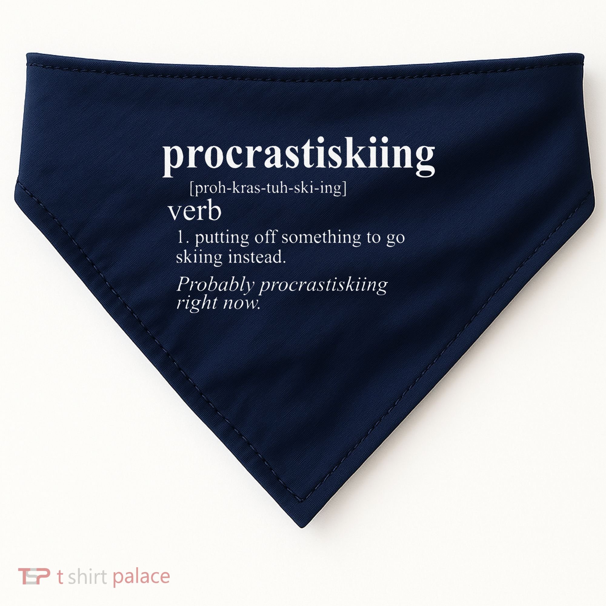 Gifts For Skiers  Procrastiskiing Funny Skiing USA-Made Doggie Bandana