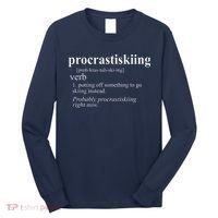 Gifts For Skiers  Procrastiskiing Funny Skiing Long Sleeve Shirt thumb 0