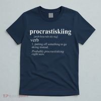 Gifts For Skiers  Procrastiskiing Funny Skiing T-Shirt thumb 5