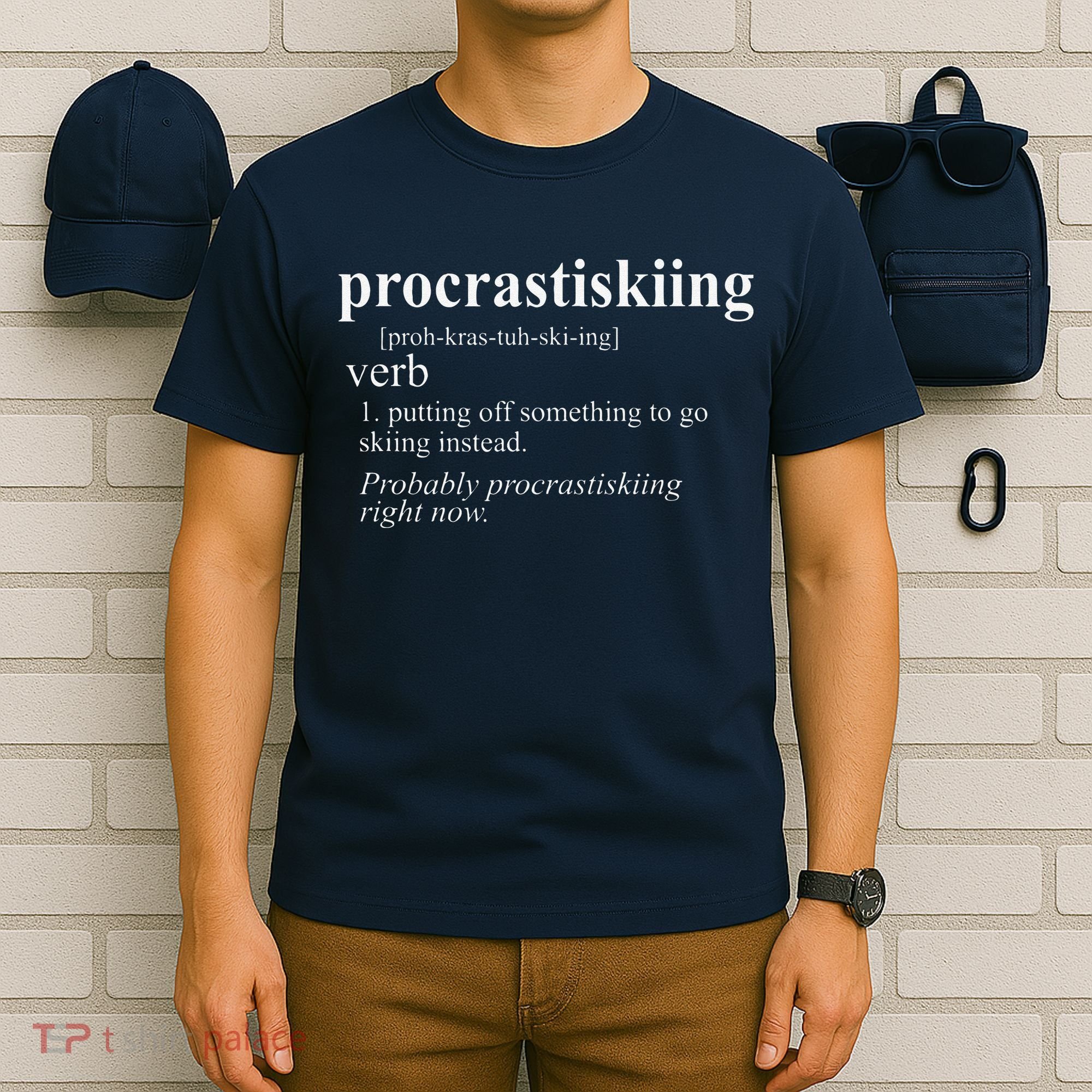 Gifts For Skiers  Procrastiskiing Funny Skiing T-Shirt