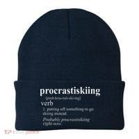 Gifts For Skiers  Procrastiskiing Funny Skiing Beanie thumb 0
