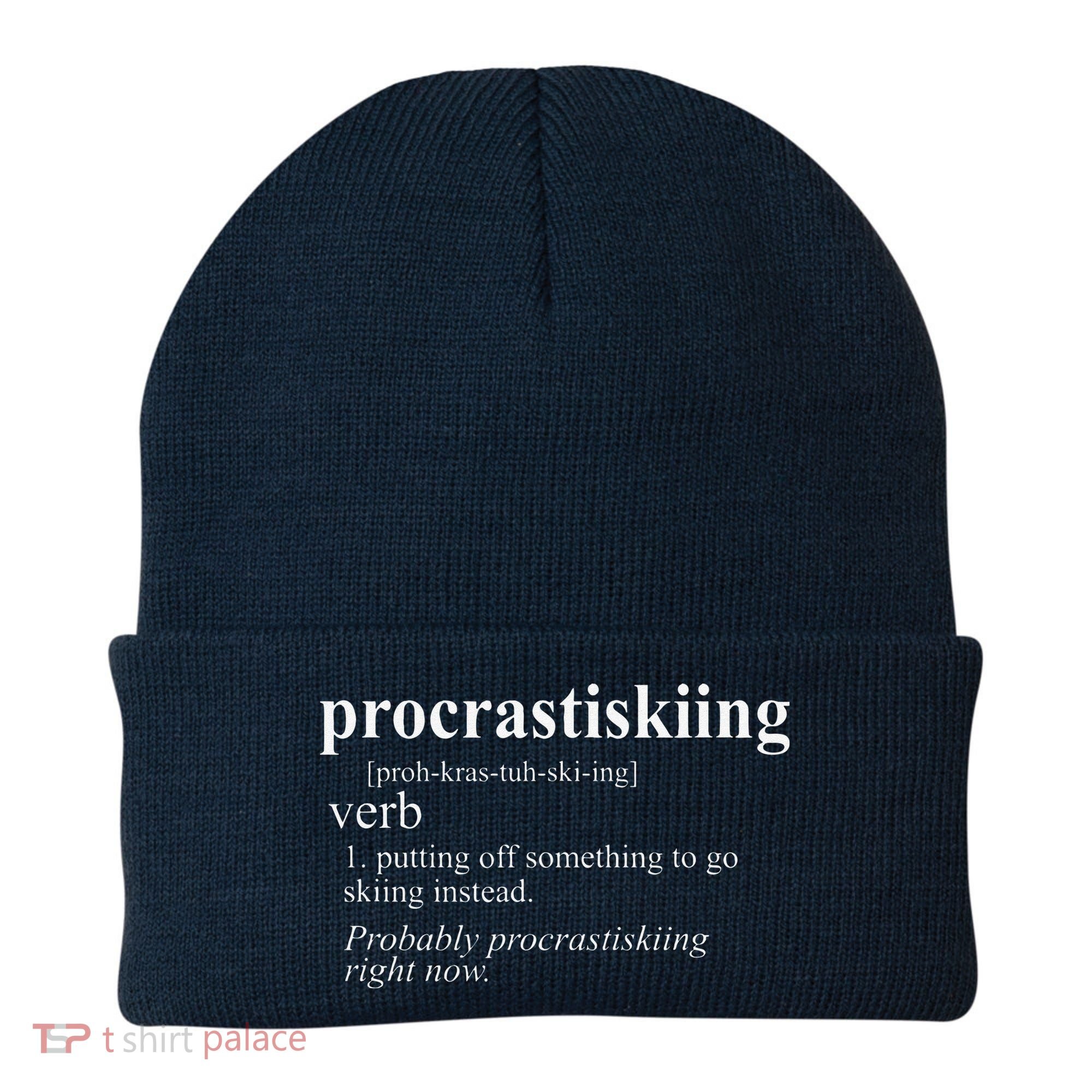 Gifts For Skiers  Procrastiskiing Funny Skiing Beanie