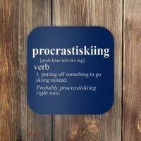Gifts For Skiers  Procrastiskiing Funny Skiing Coaster thumb 0