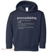 Gifts For Skiers  Procrastiskiing Funny Skiing Toddler Hoodie thumb 0