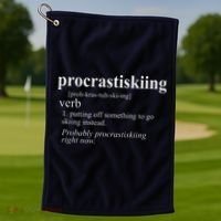 Gifts For Skiers  Procrastiskiing Funny Skiing Golf Towel thumb 1