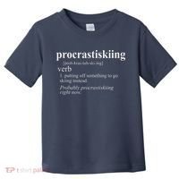 Gifts For Skiers  Procrastiskiing Funny Skiing Toddler T-Shirt thumb 0