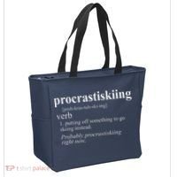 Gifts For Skiers  Procrastiskiing Funny Skiing Tote Bag thumb 2