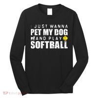 Girl Fastpitch Softball Funny Dog Long Sleeve Shirt thumb 0