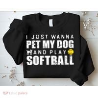 Girl Fastpitch Softball Funny Dog Sweatshirt thumb 2