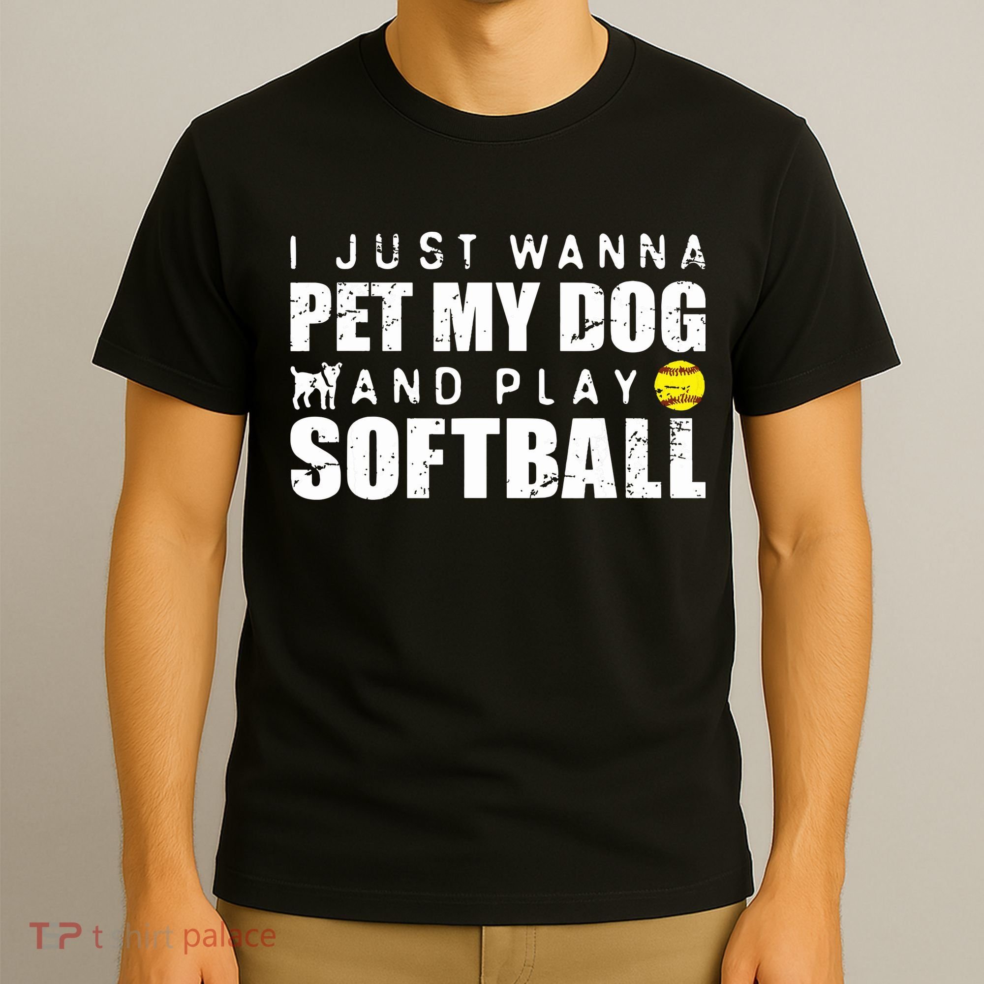 Girl Fastpitch Softball Funny Dog T-Shirt