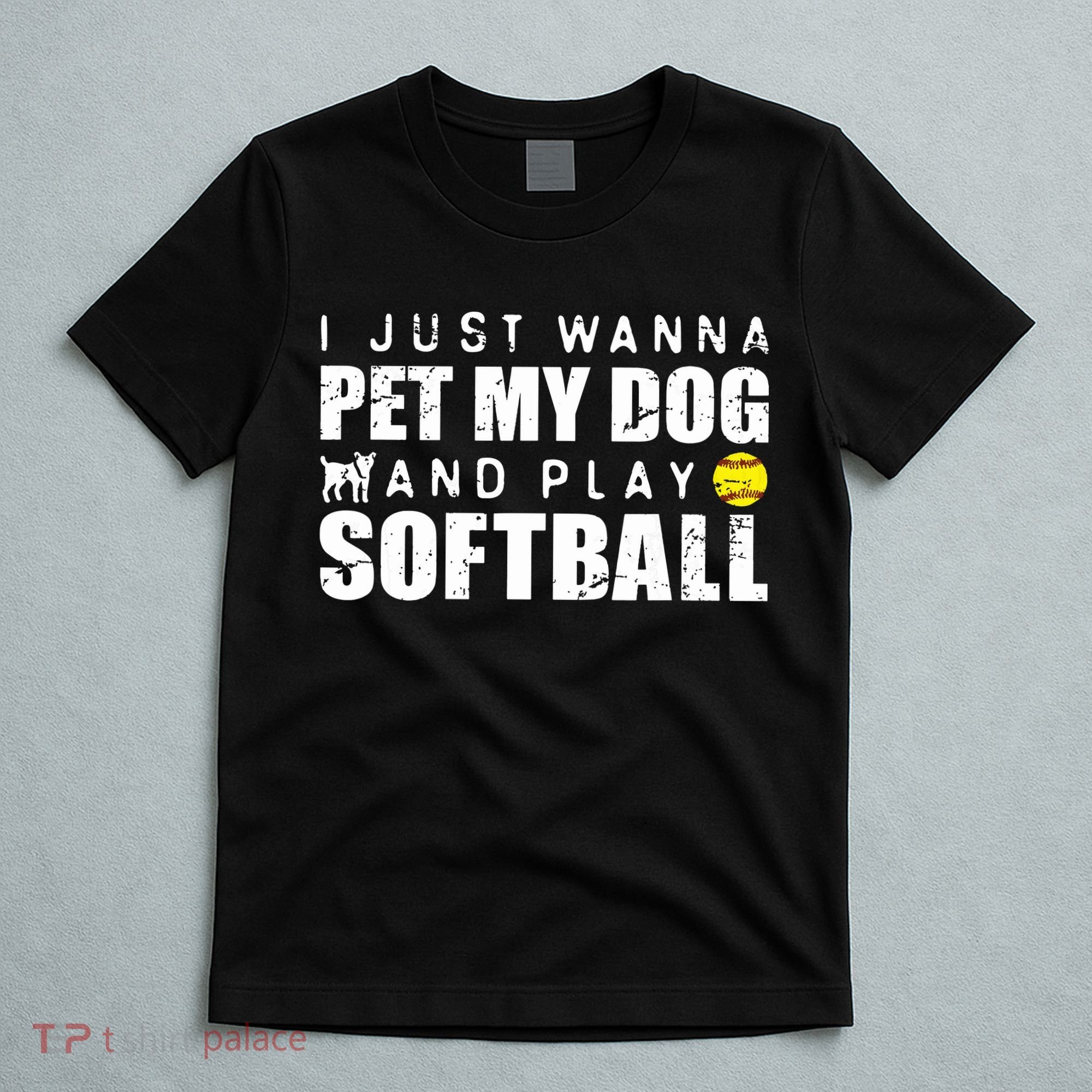 Girl Fastpitch Softball Funny Dog T-Shirt