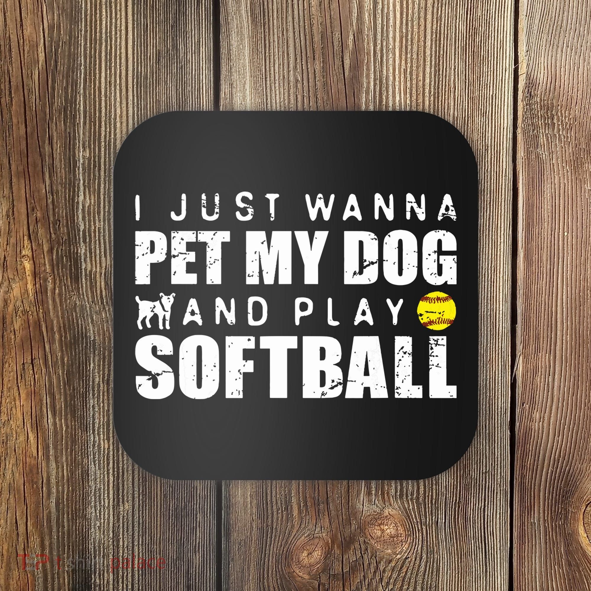 Girl Fastpitch Softball Funny Dog Coaster