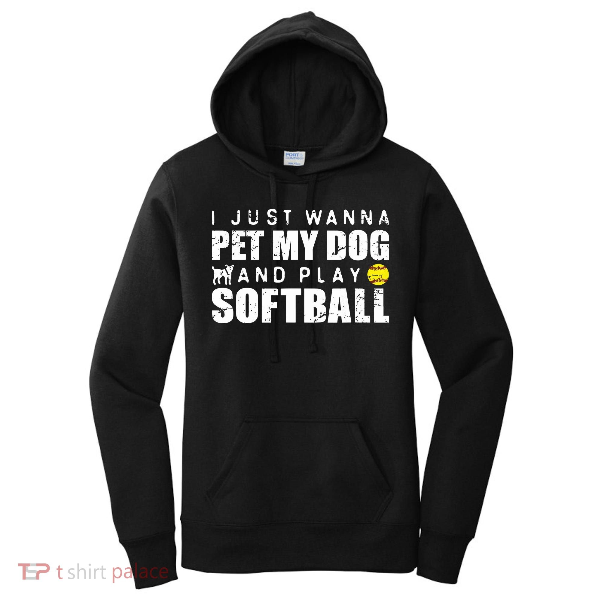 Girl Fastpitch Softball Funny Dog Women's Hoodie