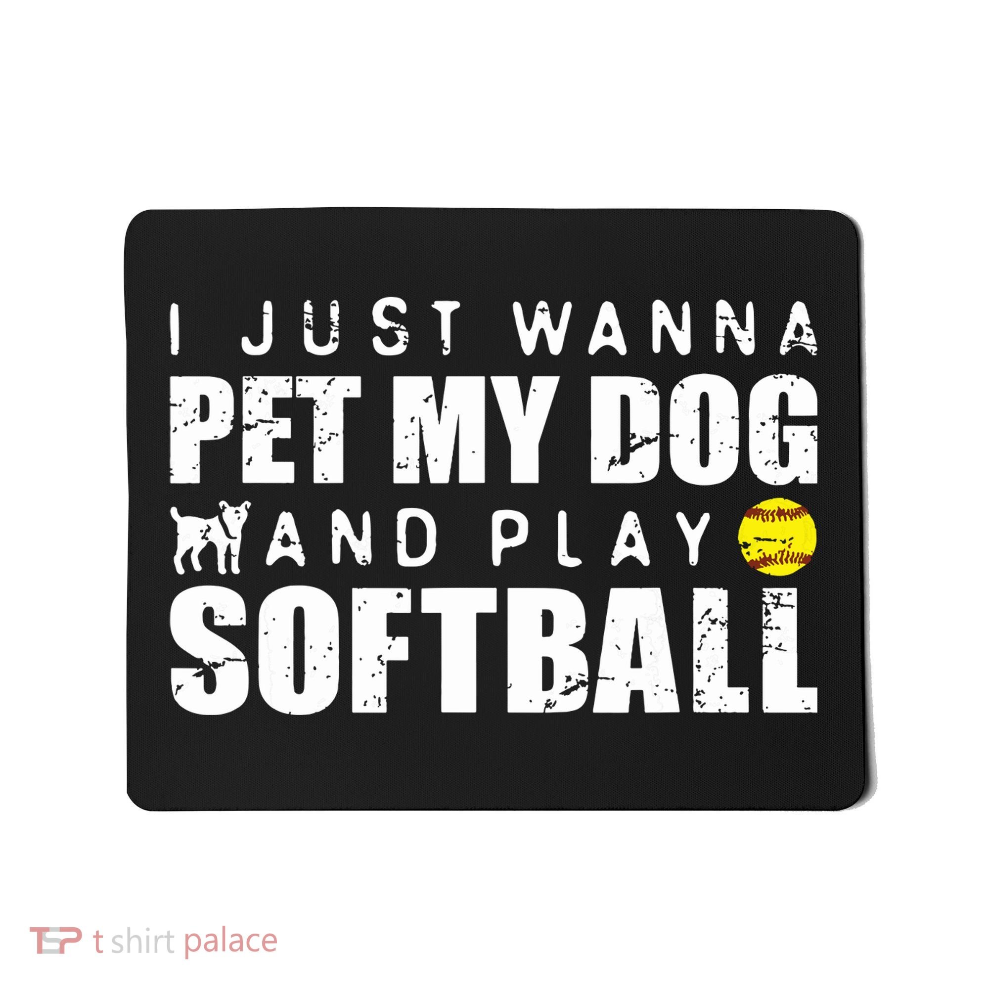 Girl Fastpitch Softball Funny Dog Mousepad