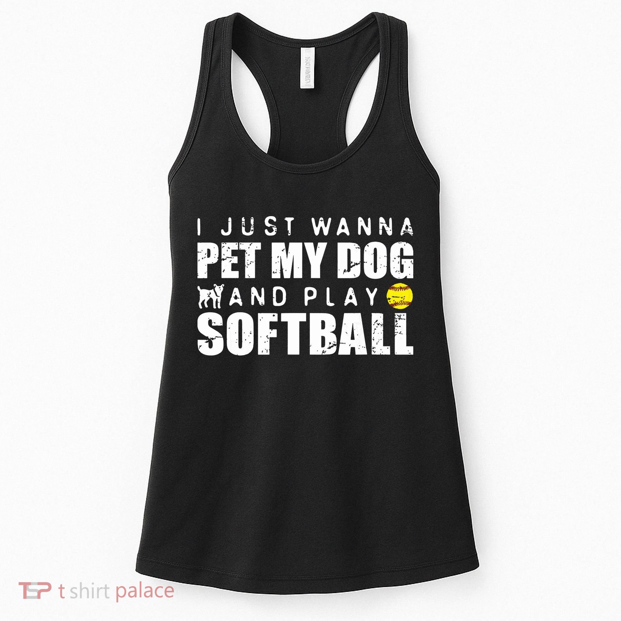 Girl Fastpitch Softball Funny Dog Women's Tank Top