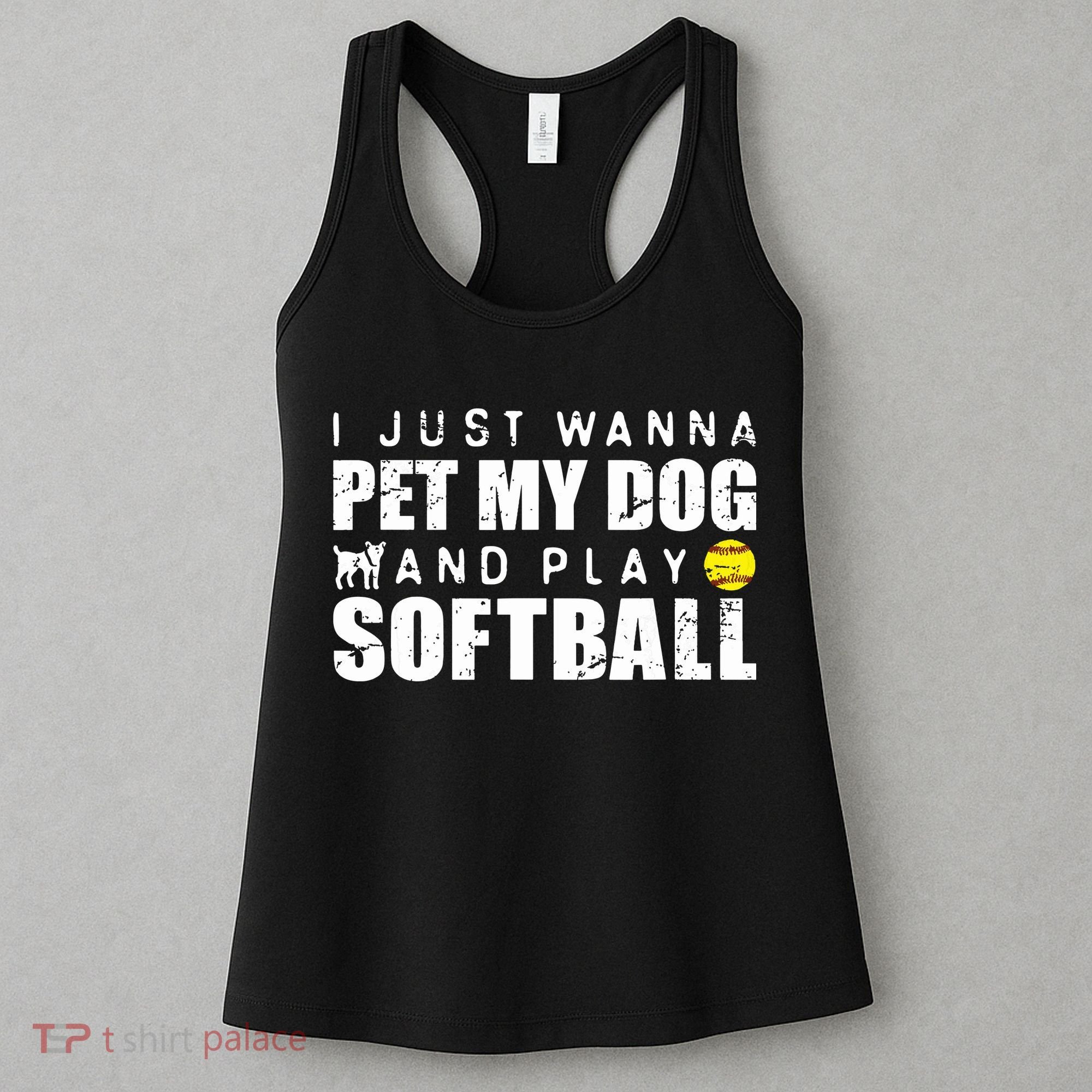 Girl Fastpitch Softball Funny Dog Women's Tank Top