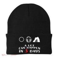 Good Friday To Easter Sunday A Lot Can Happen In 3 Days Gift Beanie thumb 0