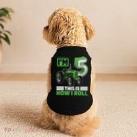 Green Farm Tractor 5th Birthday Party 5 Year Old Farmer Doggie Tank thumb 2
