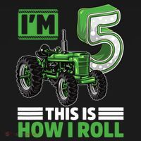 Green Farm Tractor 5th Birthday Party 5 Year Old Farmer Mousepad thumb 1