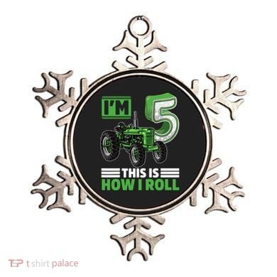 Green Farm Tractor 5th Birthday Party 5 Year Old Farmer Ornament