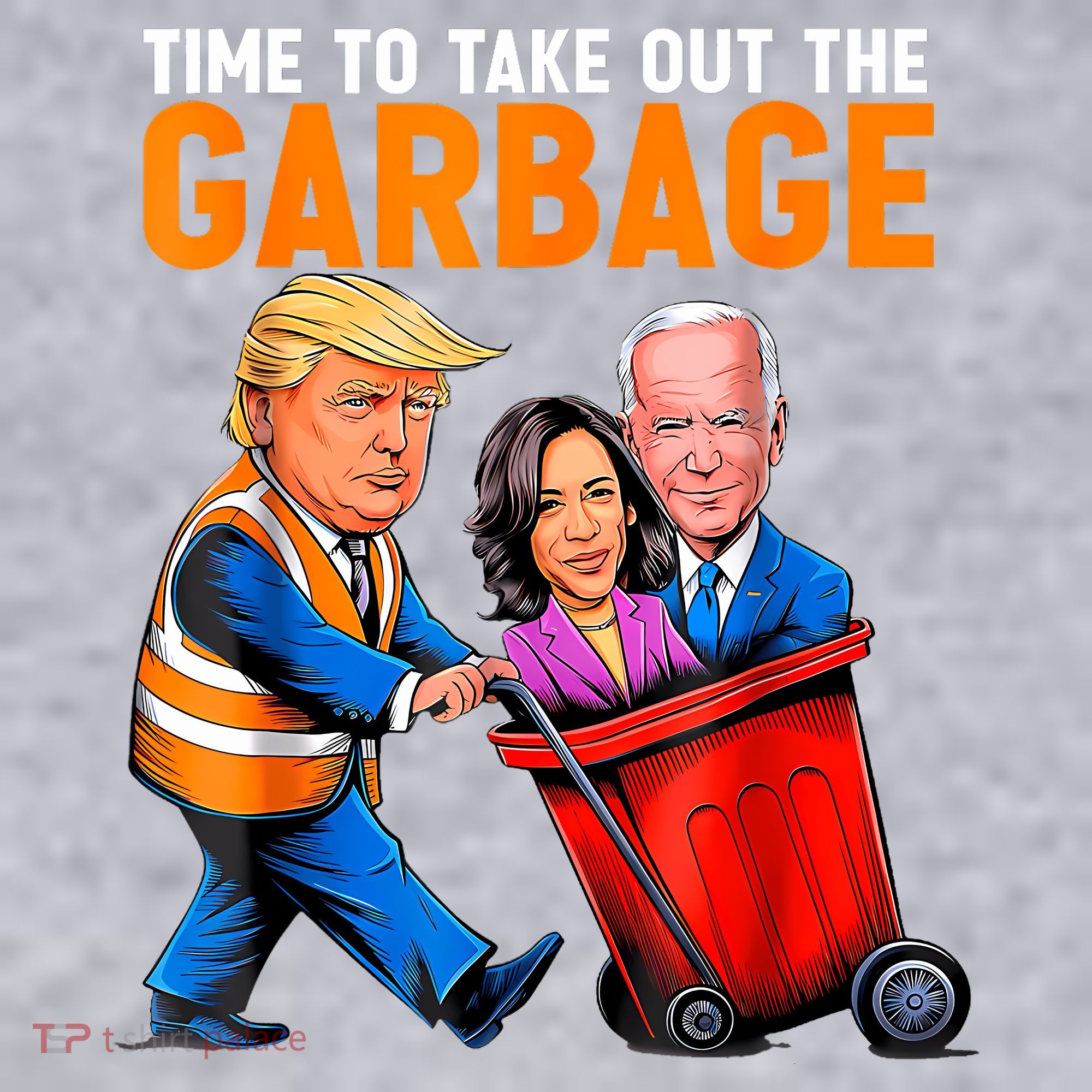 Garbage For Trump 2024 Funny Time To Take Out Garbage Biden Women's Racerback Cropped Tank
