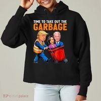 Garbage For Trump 2024 Funny Time To Take Out Garbage Biden Ladies Heavyweight Boxy Pullover Hoodie thumb 0