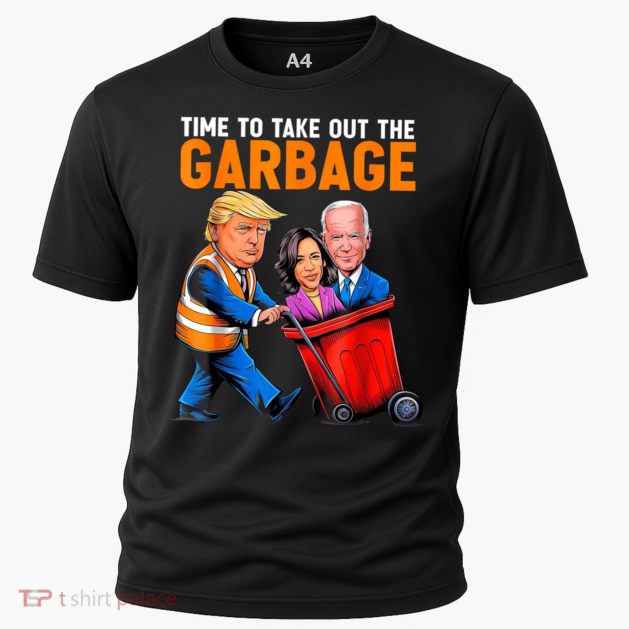 Garbage For Trump 2024 Funny Time To Take Out Garbage Biden Cooling Performance Crew T-Shirt
