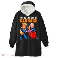 Garbage For Trump 2024 Funny Time To Take Out Garbage Biden Hooded Wearable Blanket thumb 0