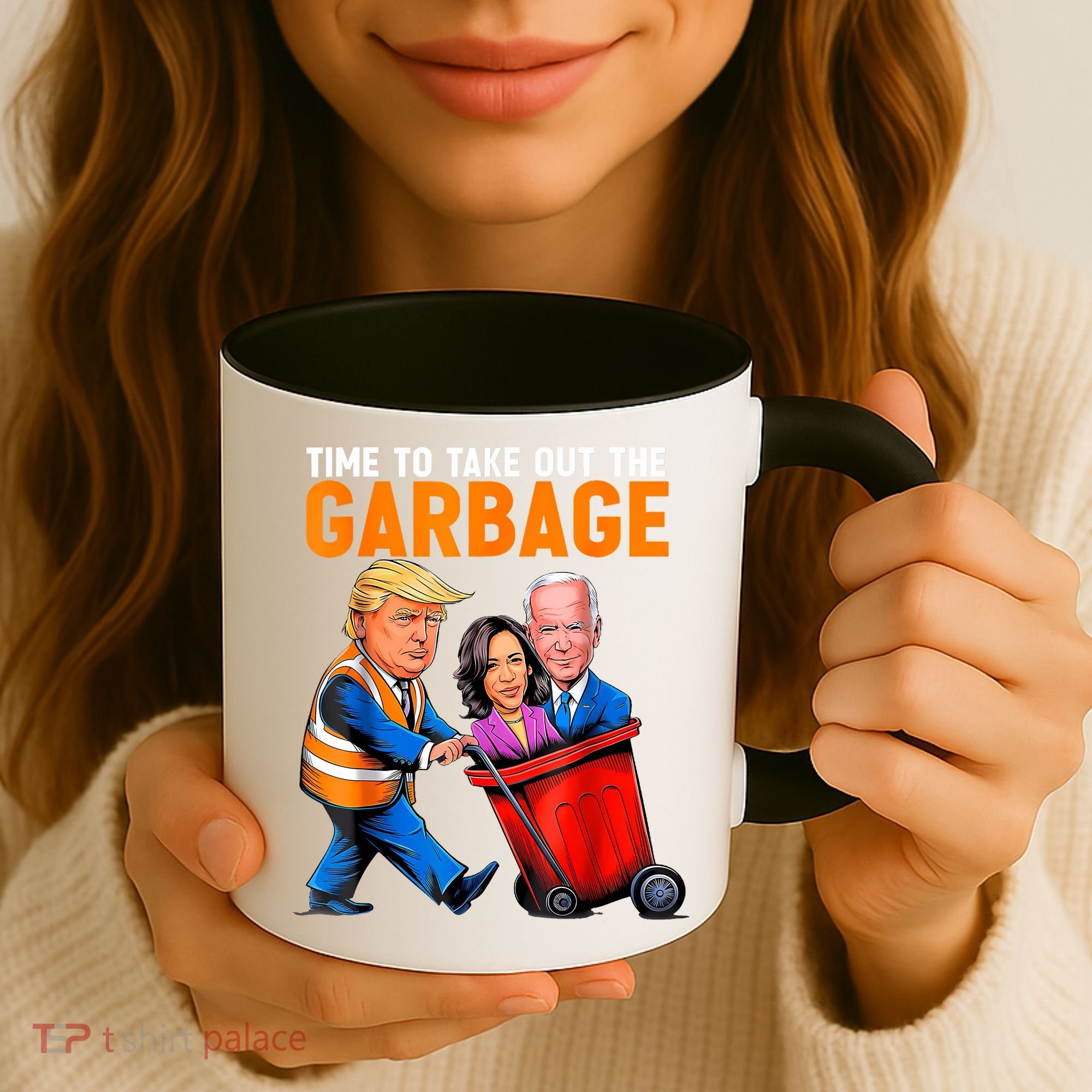 Garbage For Trump 2024 Funny Time To Take Out Garbage Biden Coffee Mug