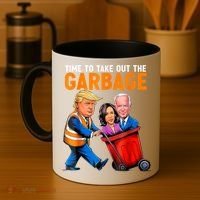 Garbage For Trump 2024 Funny Time To Take Out Garbage Biden Coffee Mug thumb 4