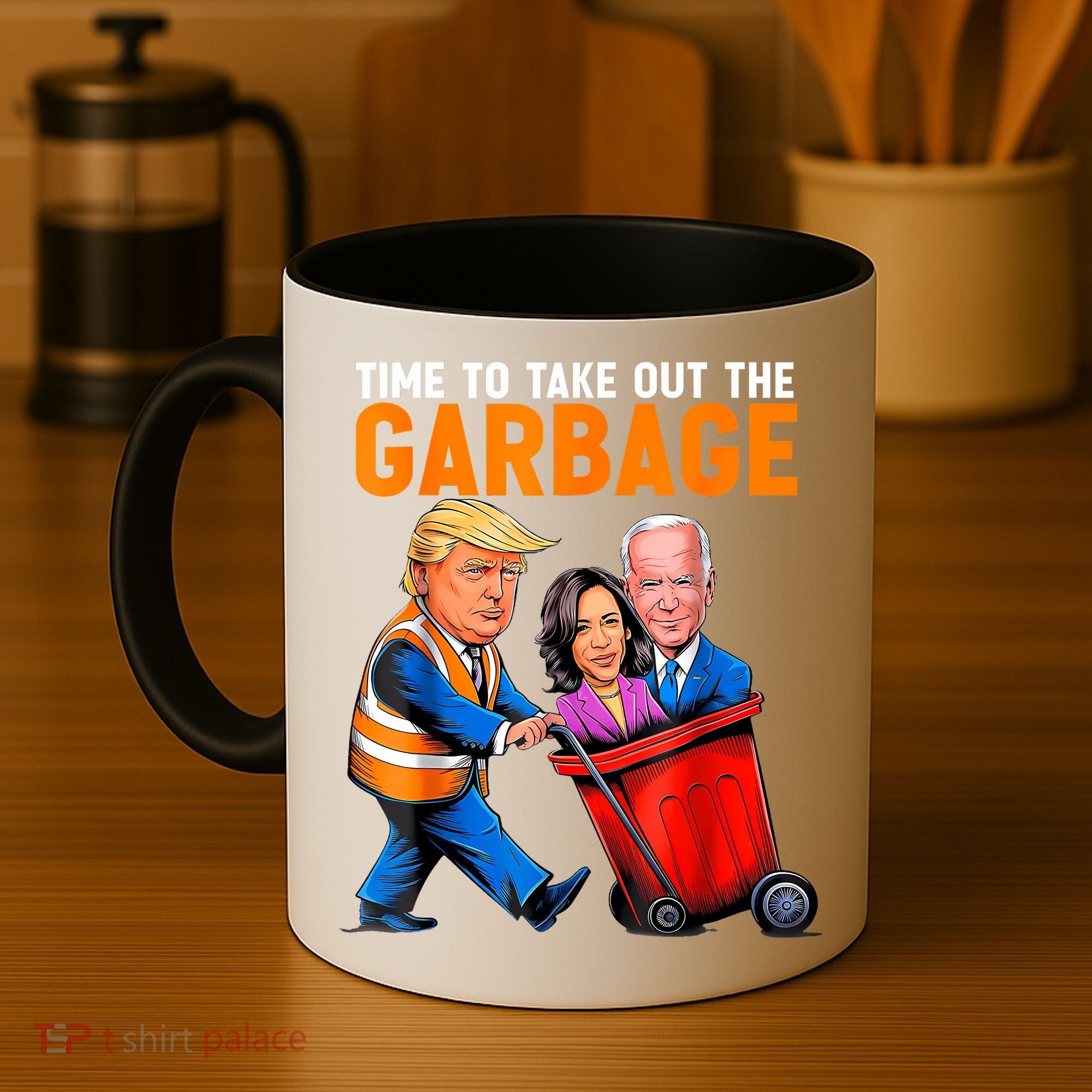 Garbage For Trump 2024 Funny Time To Take Out Garbage Biden Coffee Mug