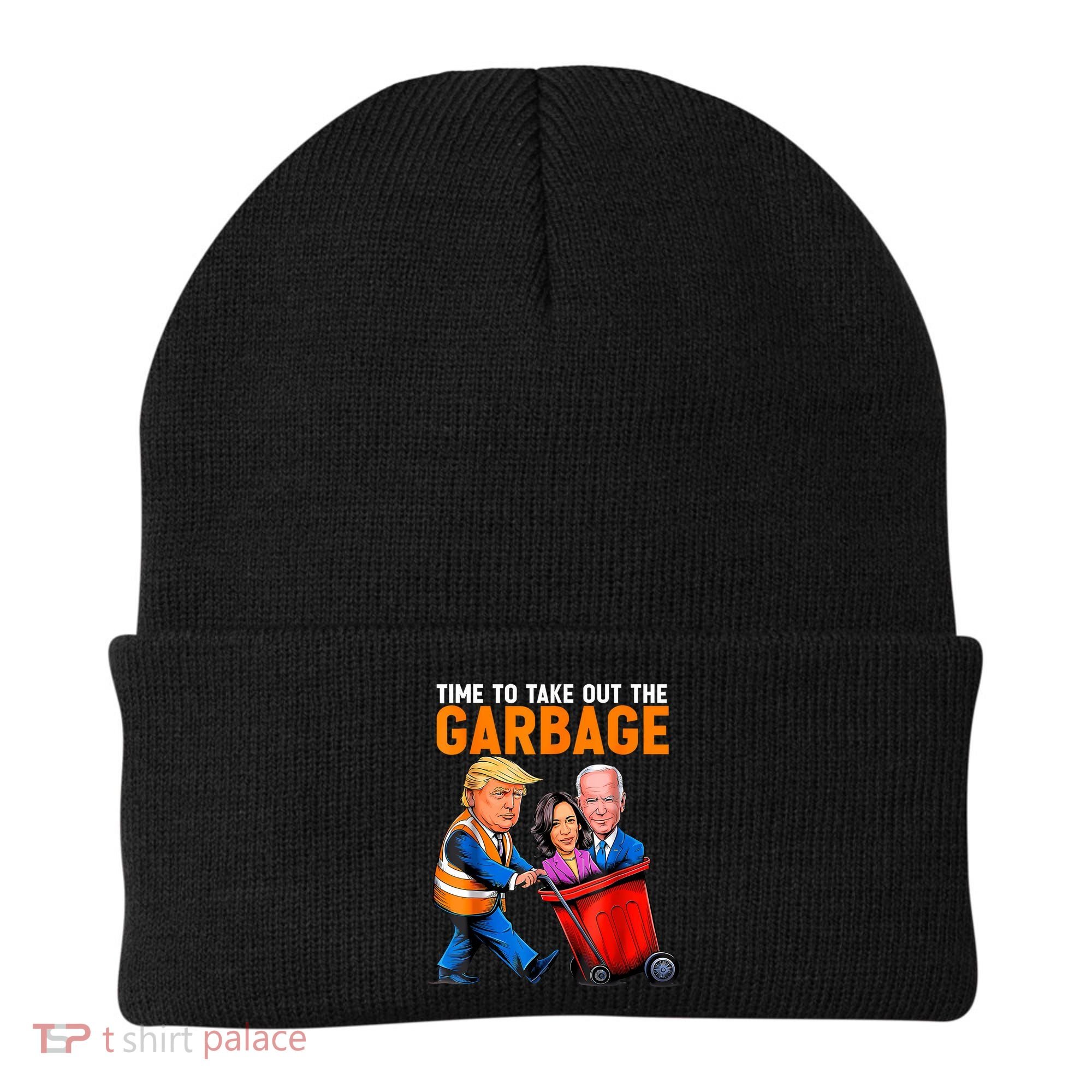 Garbage For Trump 2024 Funny Time To Take Out Garbage Biden Beanie