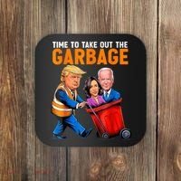 Garbage For Trump 2024 Funny Time To Take Out Garbage Biden Coaster thumb 0