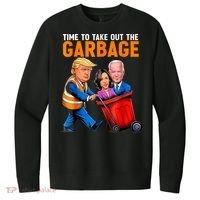 Garbage For Trump 2024 Funny Time To Take Out Garbage Biden V.I.T. Fleece Crew Sweatshirt thumb 0