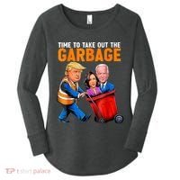 Garbage For Trump 2024 Funny Time To Take Out Garbage Biden Women's Perfect Tri Tunic Long Sleeve Shirt thumb 0