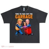 Garbage For Trump 2024 Funny Time To Take Out Garbage Biden Urban Oversized Heavyweight T-Shirt thumb 0