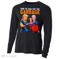Garbage For Trump 2024 Funny Time To Take Out Garbage Biden Cooling Performance Long Sleeve Crew thumb 0