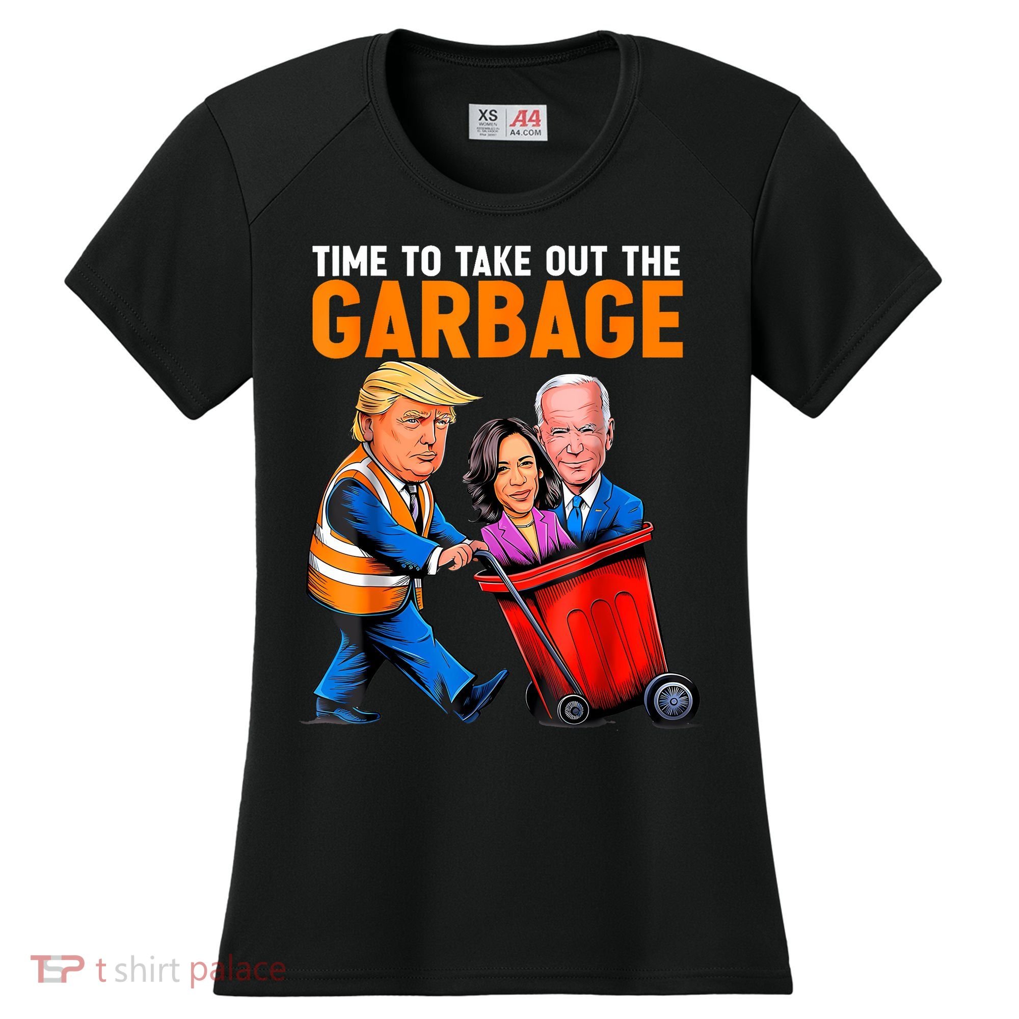 Garbage For Trump 2024 Funny Time To Take Out Garbage Biden Women's Cooling Performance Crew T-Shirt